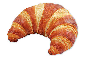 Pre-proved Lye butter croissant with a golden crust and a soft crumb.